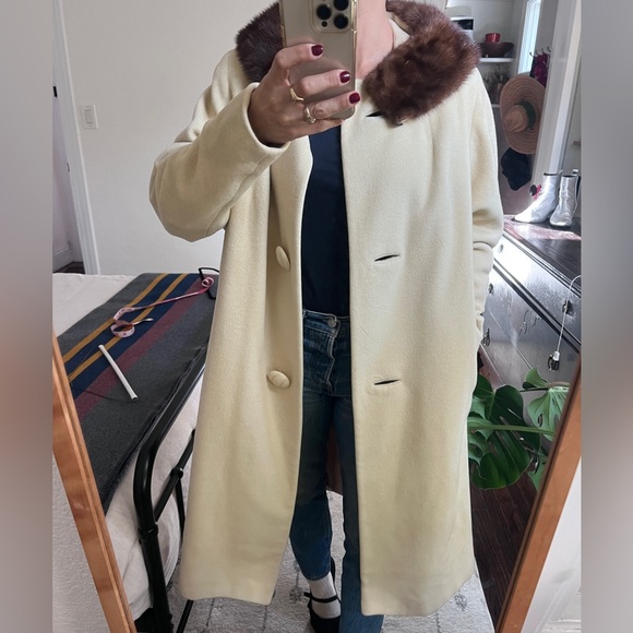 Vintage mink fur collar swing coat - Picture 9 of 15